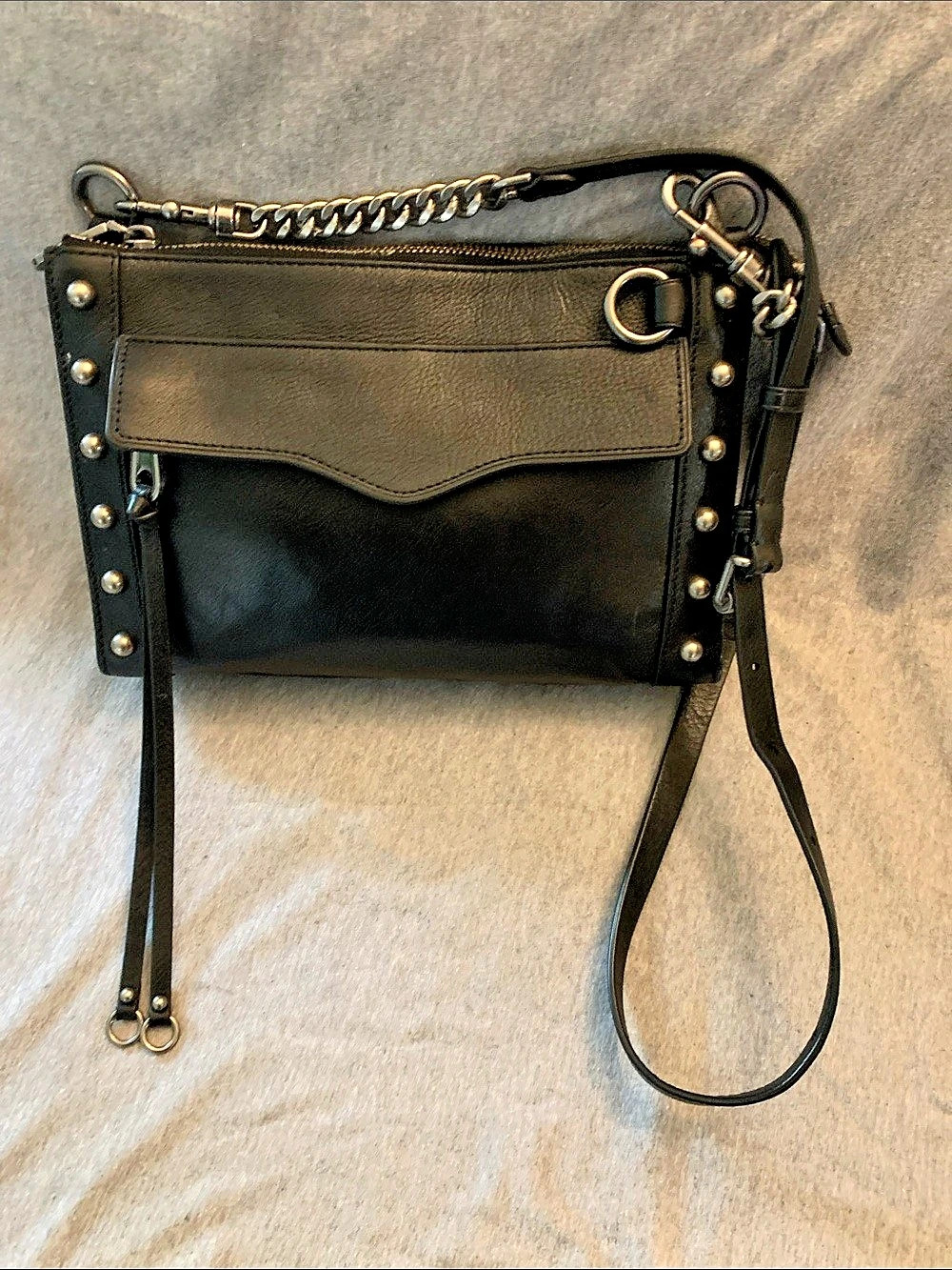 Rebecca Minkoff Dylan Medium Leather Shoulder Bag Black Crossbody Bag